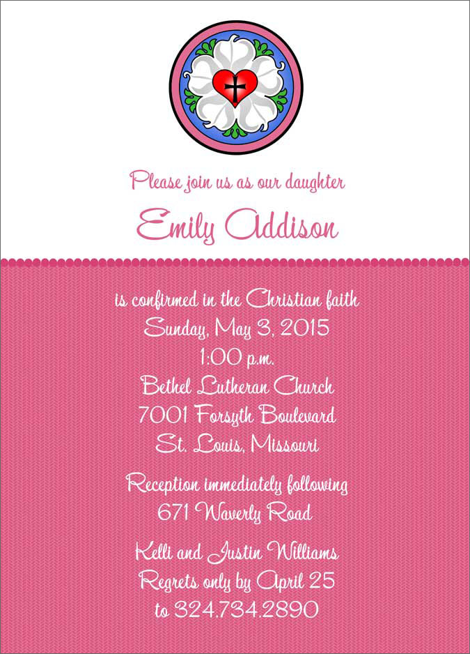 Luthers Holy Cross Invitation in Pink