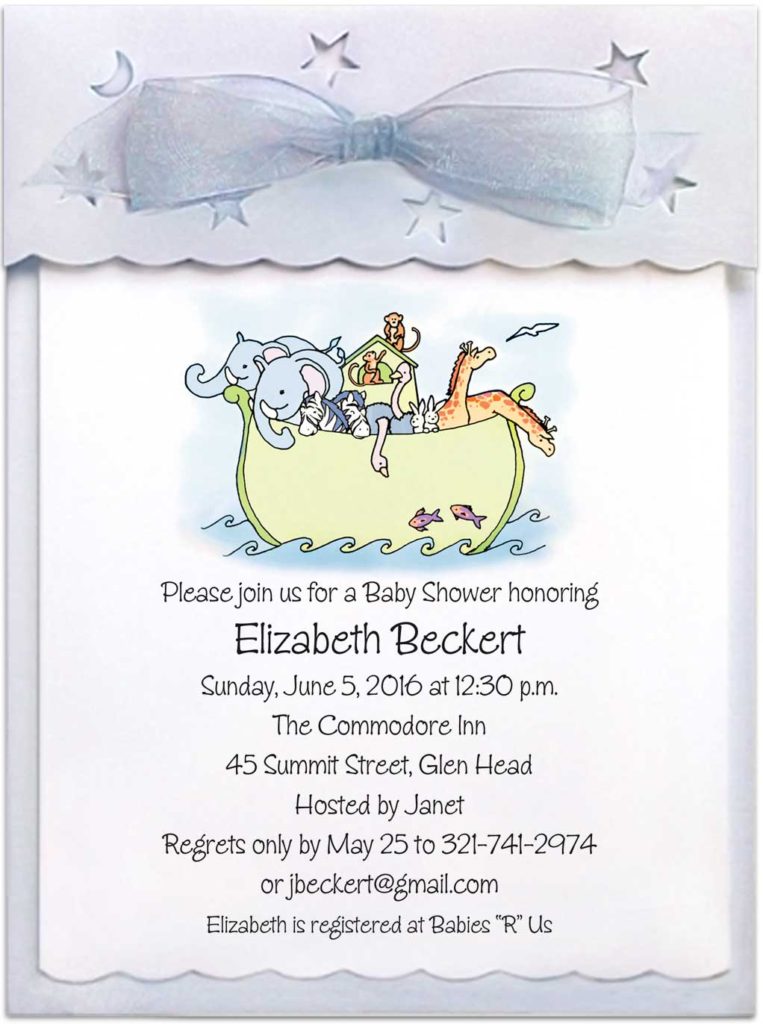 noahs ark baby shower invitation