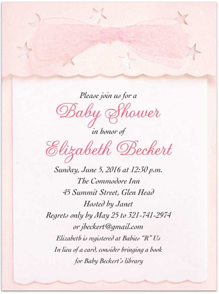 ribbon baby shower invitation