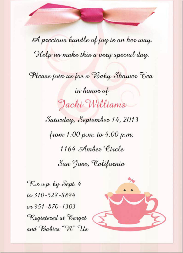 baby shower tea invitation