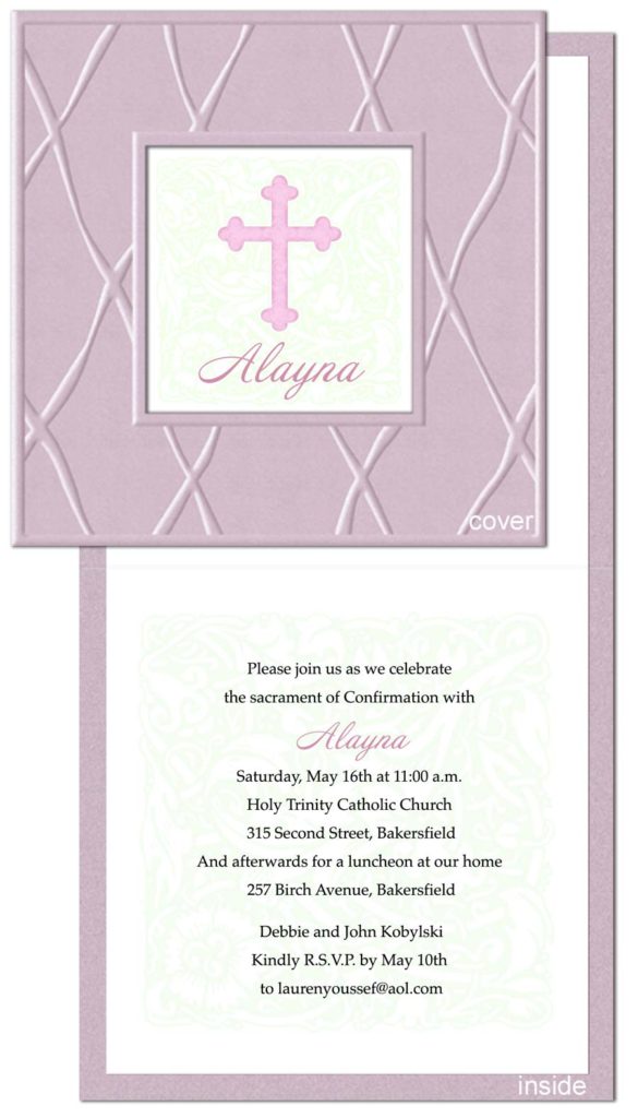 folded square confirmation invitation