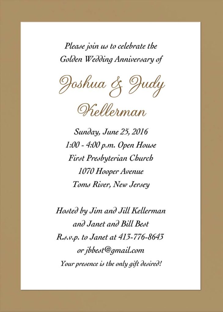 gold anniversary invitation