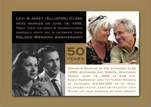 then and now photo anniversary invitation