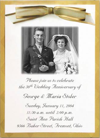 photo anniversary invitation with bow