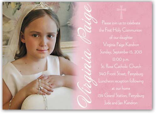 photo first communion invitation for girl