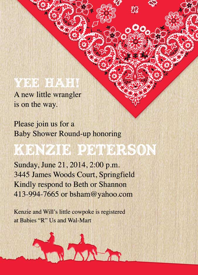 cowboy baby shower invitation