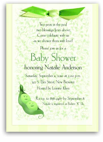 Peas in a pod baby shower invitation