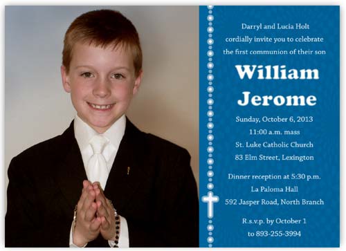 photo first communion invitation for boy