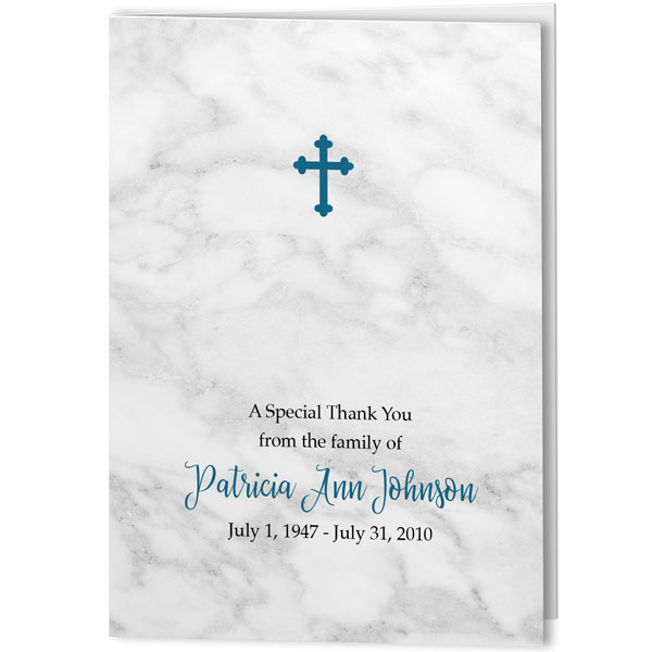 simple cross funeral thank you note