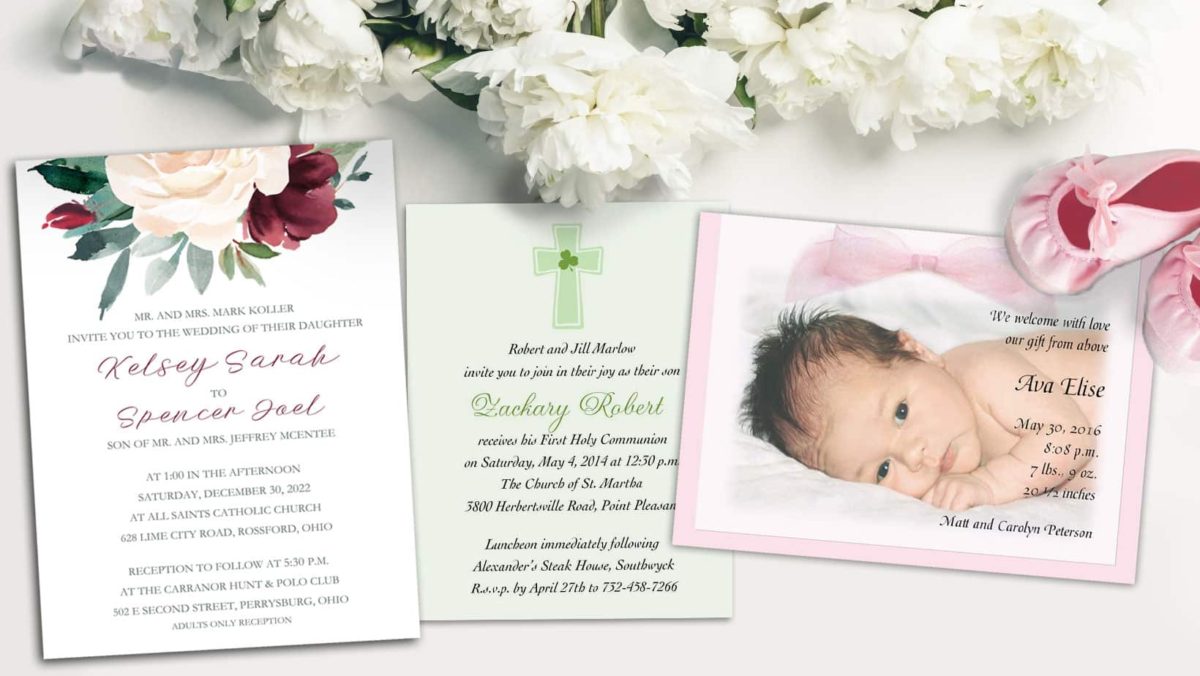 custom invitations and announcements