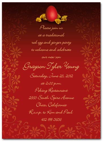 Exclusive red egg and ginger invitation