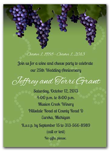 wine anniversary invitation